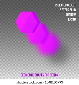 Geometric element for design. Isolated object with blur and shadow. 3D vector.