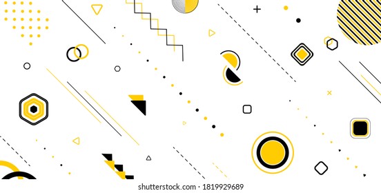 Geometric element design memphis style minimal pattern flow. vector illustrtion.