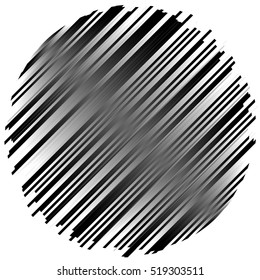 Geometric element made of lines. Abstract monochrome shape isolated on white