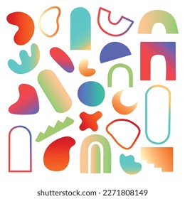 Geometric element set with abstract amoeba, vector	
