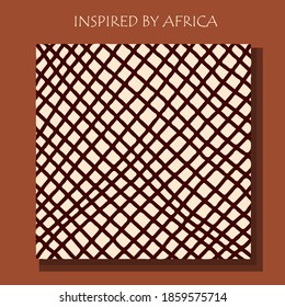 Geometric element. Square pattern. African style poster. Culture and fashion of Africa.