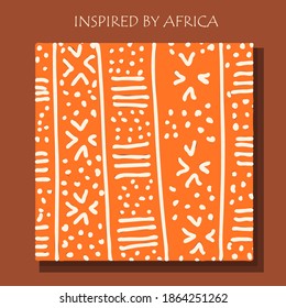 Geometric element. Square pattern. African style poster. Culture and fashion of Africa.