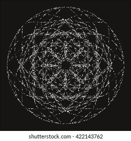 Geometric element star pattern, vector, line design.