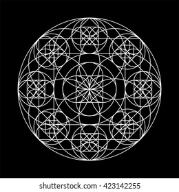 Geometric element star pattern, vector, line design. Geometric element is a white line.