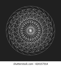 Geometric element, star pattern, vector, line design. Geometric fashion pattern. Vector mandala.