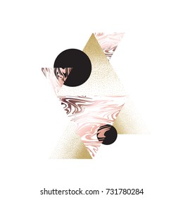 Geometric element, triangle background, marble pattern, vector illustration