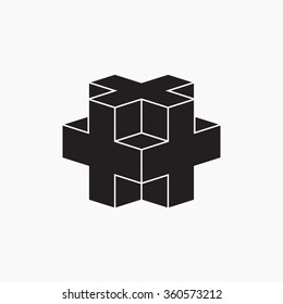 Geometric element, vector illustration, cross