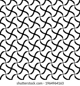 Geometric element vector pattern. Seamless abstract ornament for wallpapers and backgrounds. Black and white colors.