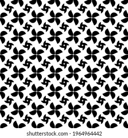 Geometric element vector pattern. Seamless abstract ornament for wallpapers and backgrounds. Black and white colors.