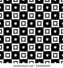 Geometric element vector pattern. Seamless abstract ornament for wallpapers and backgrounds. Black and white colors.