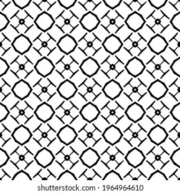 Geometric element vector pattern. Seamless abstract ornament for wallpapers and backgrounds. Black and white colors.