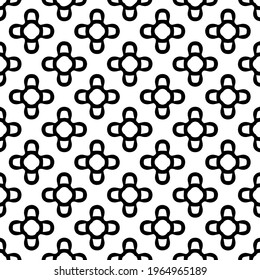 Geometric element vector pattern. Seamless abstract ornament for wallpapers and backgrounds. Black and white colors.