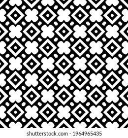 Geometric element vector pattern. Seamless abstract ornament for wallpapers and backgrounds. Black and white colors.