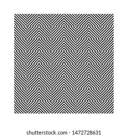 Geometric elements chevron pattern. Design template with striped black white diagonal inclined lines. Linear background, texture, wallpaper. Stylish print for textile, fabric.