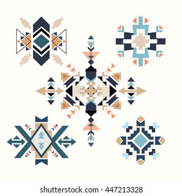 Geometric elements. Collection of tribal decorative elements.