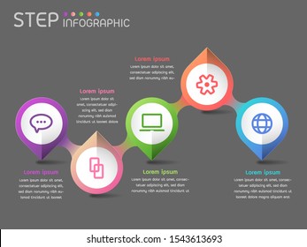Geometric elements of graph,diagram with steps,options,processes or workflow.Business data visualization.Creative infographic template for presentation,vector illustration.