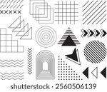 Geometric elements in memphis background. Memphis design background. Abstract memphis background.