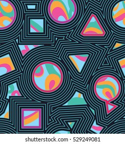 geometric elements memphis cards. Retro style texture, pattern and geometric elements. Modern trendy abstract design poster, cover, card design.