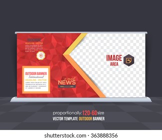 Geometric Elements Outdoor Advertising Design, Horizontal Banner, Background Template 
