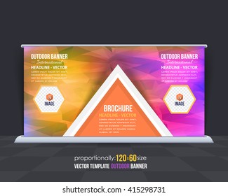 Geometric Elements Outdoor Advertising Design, Horizontal Banner, Background Template 