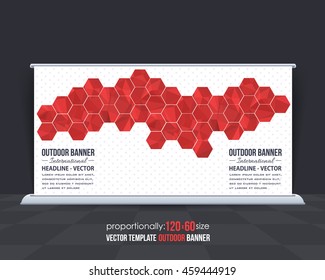 Geometric Elements Outdoor Advertising Design, Horizontal Banner, Background Template