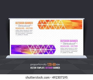 Geometric Elements Outdoor Advertising Design, Horizontal Banner, Background Template