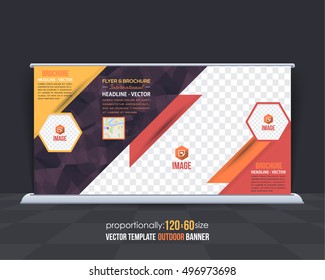 Geometric Elements Outdoor Advertising Design, Horizontal Banner, Background Template