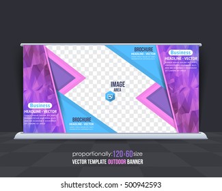 Geometric Elements Outdoor Advertising Design, Horizontal Banner, Background Template