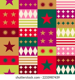 Geometric elements pattern for christmas and new year holidays. 