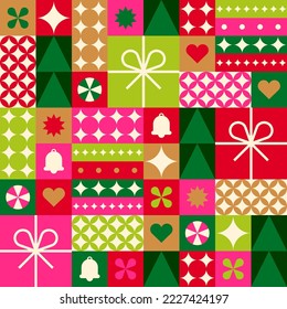 Geometric elements pattern design for christmas and new year holidays. 