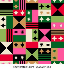 Geometric elements pattern design for christmas and new year holidays. 