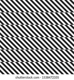 Geometric elements pattern. Design template with striped black and white diagonal inclined lines. Linear herringbone background, texture, wallpaper. Simple, modern print on textile, fabric, tiles.