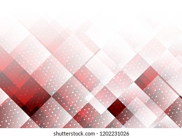 Geometric elements red color with dots abstract vector background