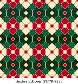 Geometric elements retro styled pattern design for Christmas and new year background.