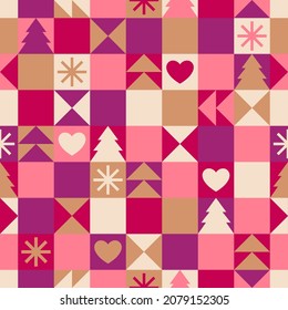 Geometric elements seamless pattern background for christmas holidays.