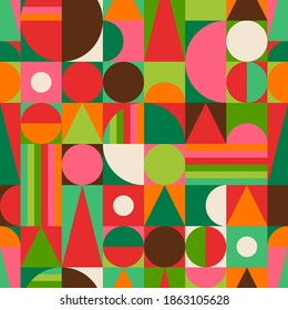 Geometric elements seamless pattern for christmas and new year celebration.