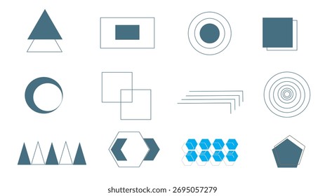 conjunto de elementos geométricos, desenho de fundo