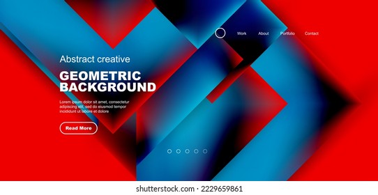 Geometric elements - squares and triangles composition background.