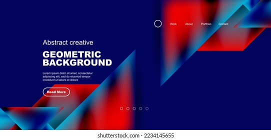 Geometric elements - squares and triangles composition background.