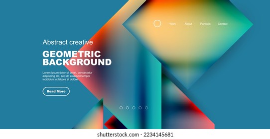 Geometric elements - squares and triangles composition background.