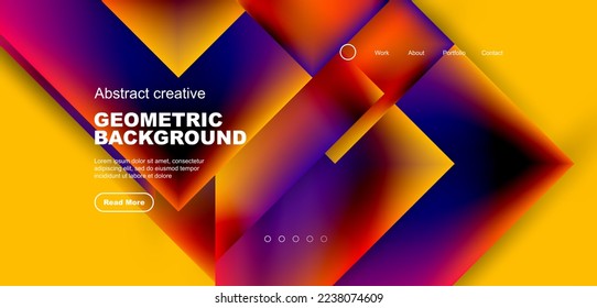 Geometric elements - squares and triangles composition background.