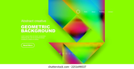 Geometric elements - squares and triangles composition background.
