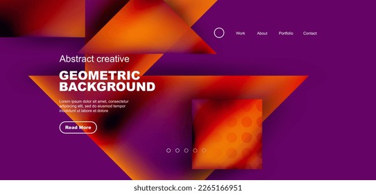Geometric elements - squares and triangles composition background.