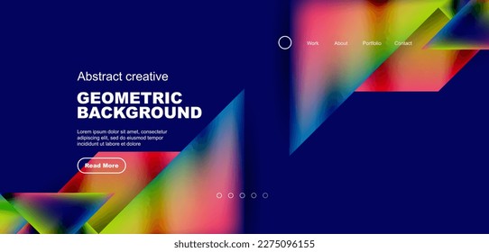 Geometric elements - squares and triangles composition background.
