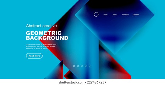 Geometric elements - squares and triangles composition background.