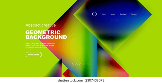 Geometric elements - squares and triangles composition background.