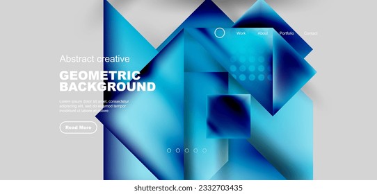 Geometric elements - squares and triangles composition background.