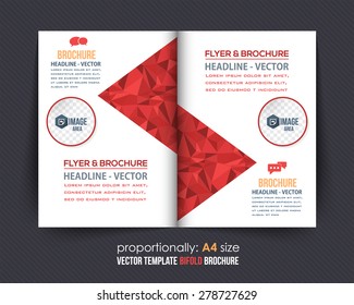 Geometric Elements Style Business Bi-Fold Brochure Design. Corporate Leaflet, Cover Template
