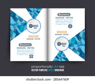 Geometric Elements Style Business Bi-Fold Brochure Design. Corporate Leaflet, Cover Template