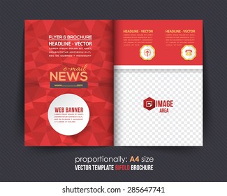 Geometric Elements Style Business Bi-Fold Brochure Design. Corporate Leaflet, Cover Template